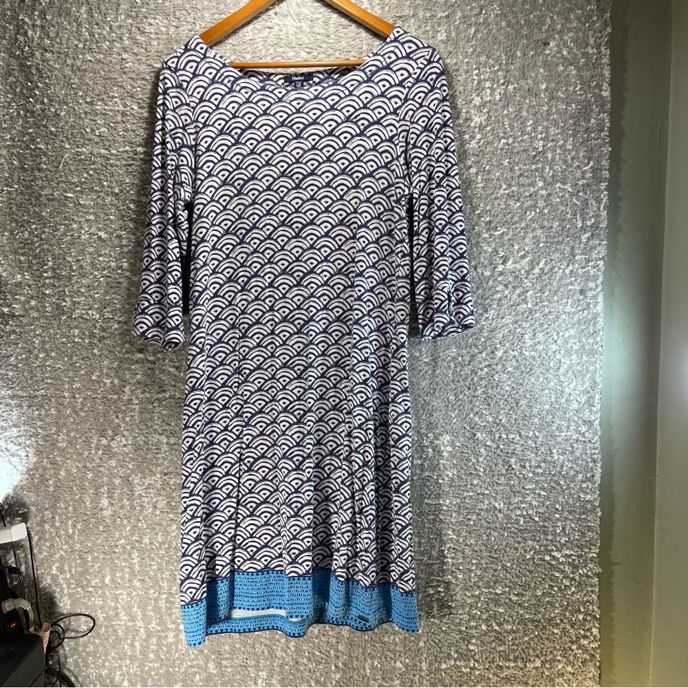 Hatley Women 3/4 Sleeve Shift Dress Nautical Large Viscose Preppy Vacation